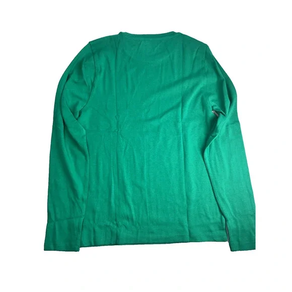 J Crew Long Sleeve Everyday Tee Womens Large Vibrant Jade T Shirt Basic Stretch - Picture 2 of 8